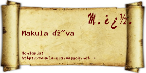 Makula Éva névjegykártya