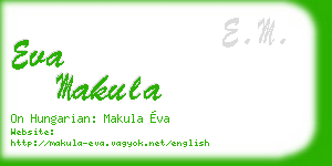 eva makula business card